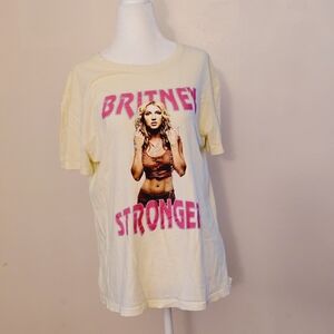 Britney Spears Britney Stronger Women's Large Yellow Tee